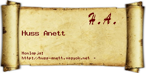 Huss Anett névjegykártya