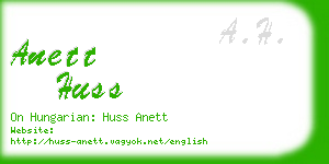 anett huss business card